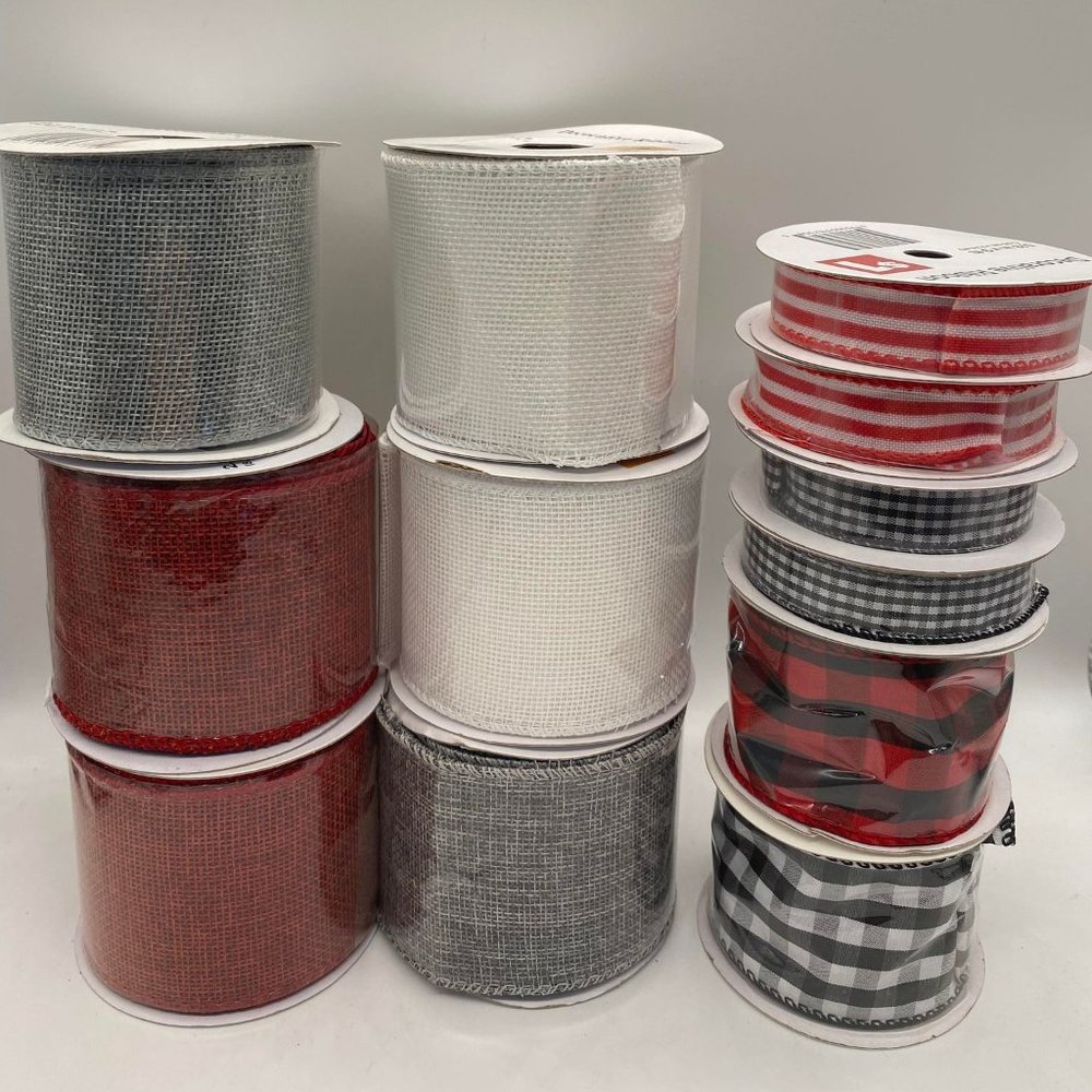 New Wired and Unwired Ribbon - 12 Rolls - 117 Feet